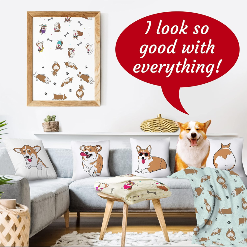 Corgi Sherpa Throw Blanket - Ideal Gift for Corgi Enthusiasts