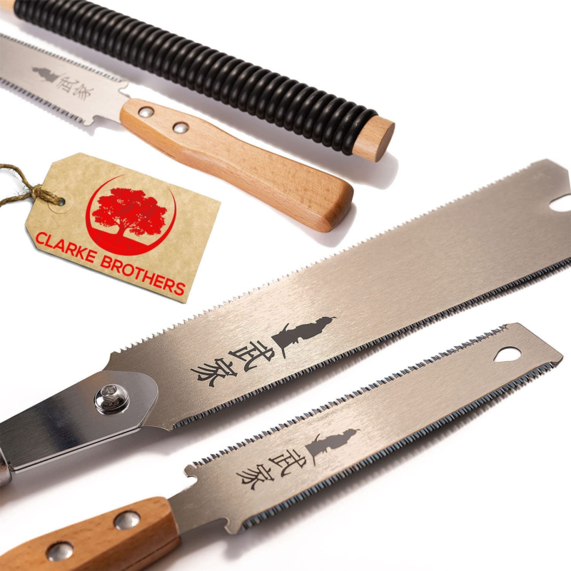 Japanese Pull Saw Set - 9.5" & 6" Flush Cut Hand Saws for Woodworking