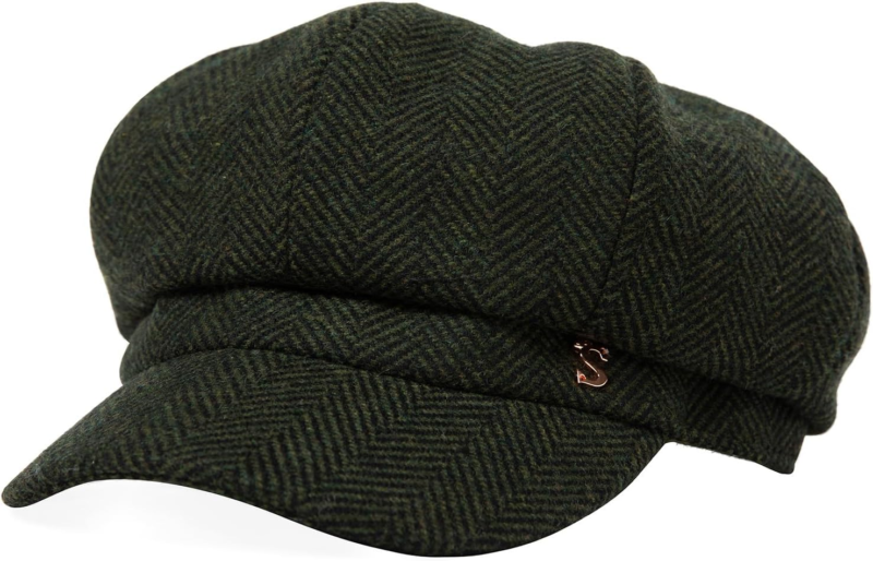 Women's Merino Wool Newsboy Hat with Visor and Beret Style