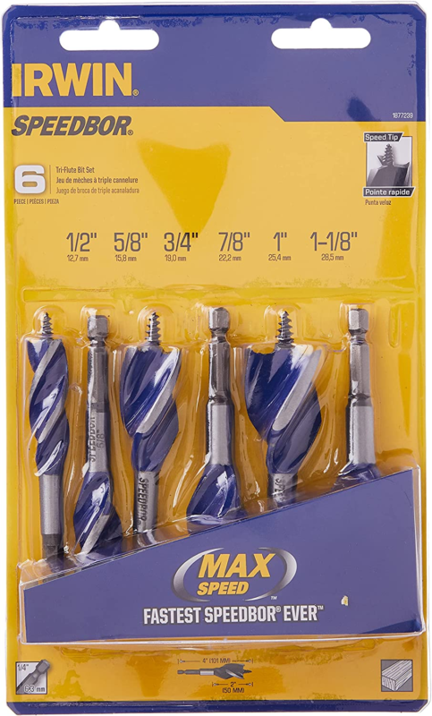 Drill Bit Set for Wood, 4-Inch, 6-Piece (1877239)