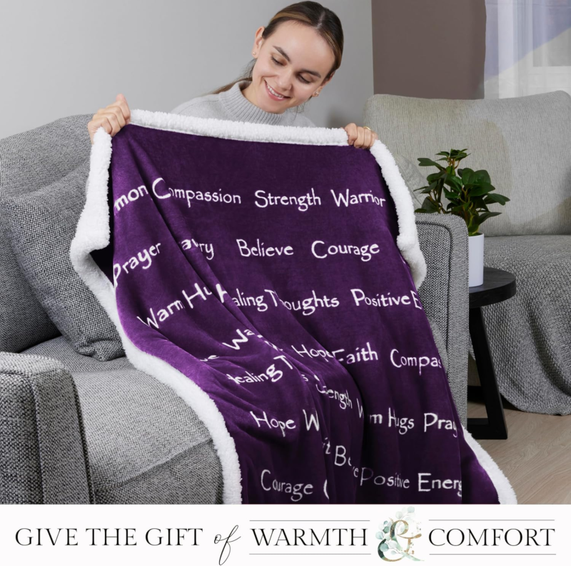 Healing Throw Blanket - Comfort Gift for Cancer Patients and Survivors