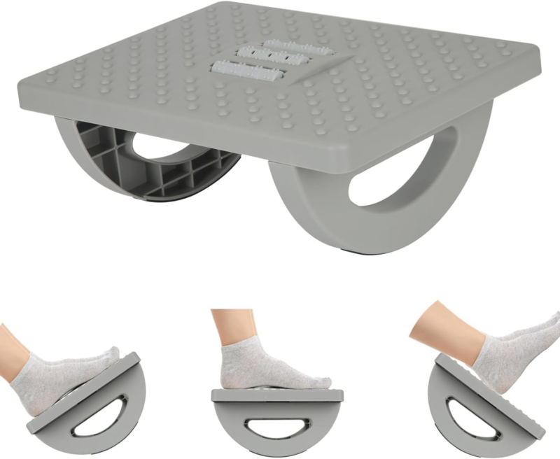 Ergonomic Rocking Foot Rest with Massage for Office and Home Use