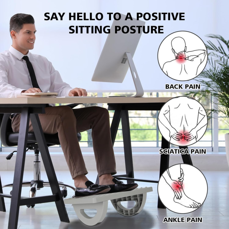 Ergonomic Rocking Foot Rest with Massage for Office and Home Use