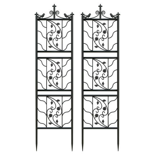 Tall Metal Garden Trellis - 2 Pack Climbing Support Grid Panels