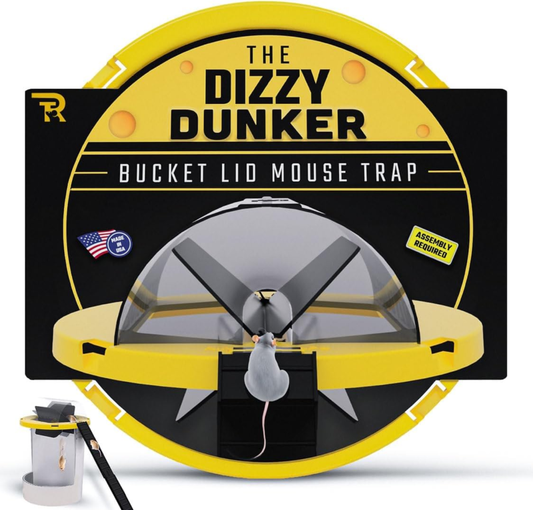 Dizzy Dunker Bucket Lid Mouse Trap | Made in USA | Indoor/Outdoor | (1 Pack