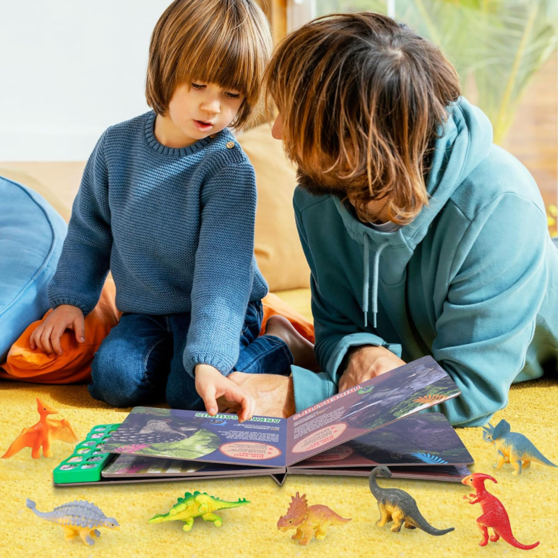 Dinosaur Sound Book & 12-Piece Dino Toy Set – Interactive Educational Gift