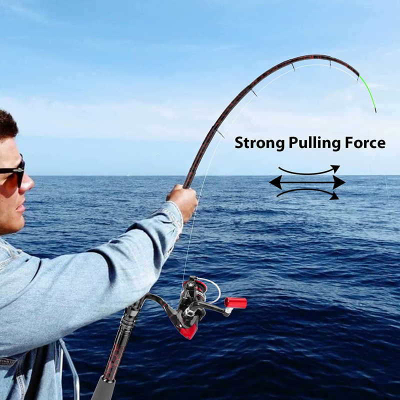 Fishing Rod and Reel Combo, Carbon Fiber Telescopic Fishing Rod 