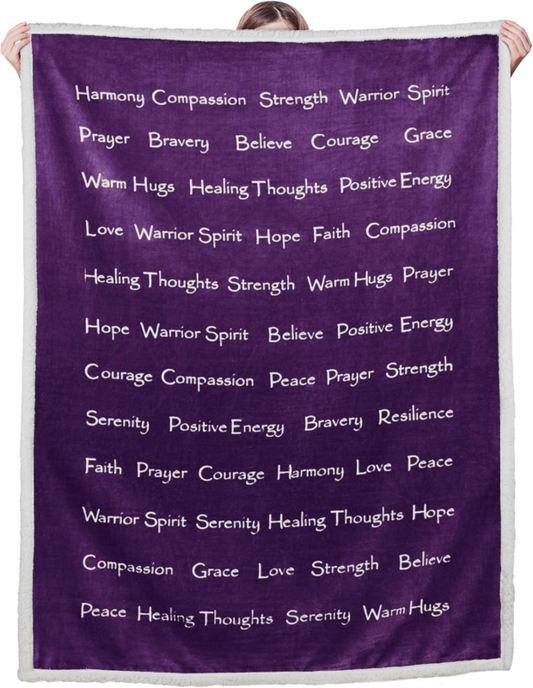 Healing Throw Blanket - Comfort Gift for Cancer Patients and Survivors