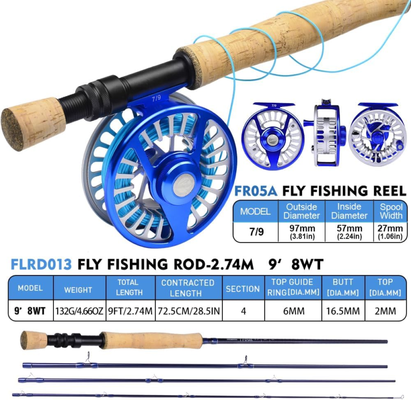 Professional Fly Fishing Rod and Reel Combo - 4-Piece Starter Kit 9' 5/6#