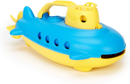 Submarine in Yellow & Blue - BPA Free, Phthalate Free, Bath Toy with Spinning Re