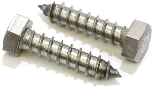 3/8" X 1-1/2" Hex Head Lag Bolt Screws, (25 Pack) (18-8) Stainless Steel