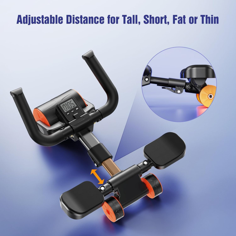 Ab Roller Wheel with Elbow Support and Timer, Automatic Rebound Abdominal Wheel 