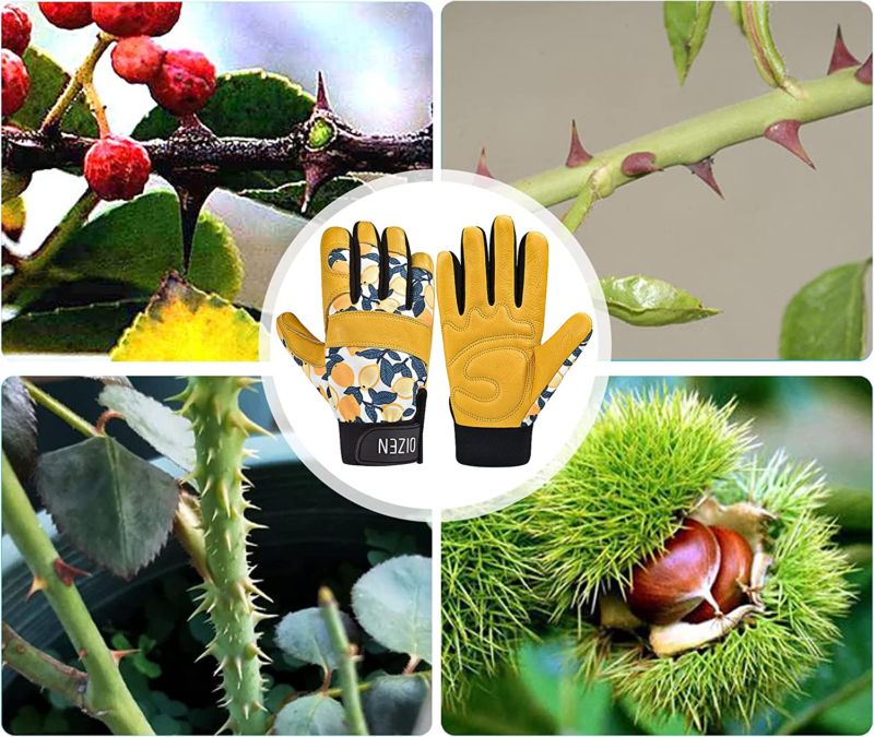 Tough Cowhide Work Gardening Gloves for Women Thorn Proof