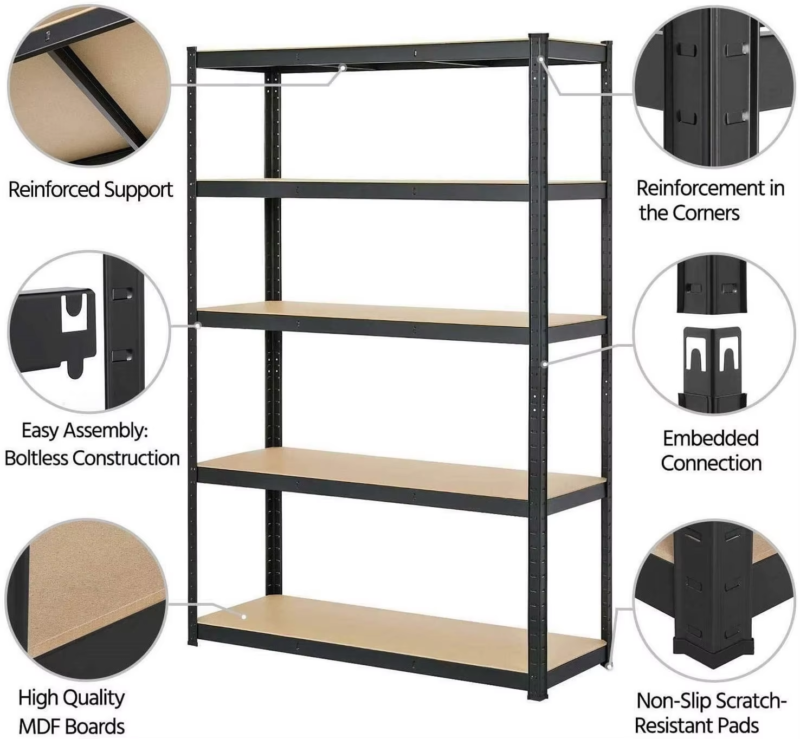 Storage Shelf Heavy Duty, 5 Tier Metal Shelving Unit Boltless, Easy to Assemble,