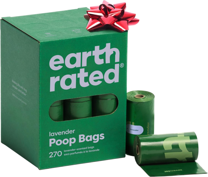 Lavender Scented Dog Poop Bags, 270 Count, Leak Proof Rolls