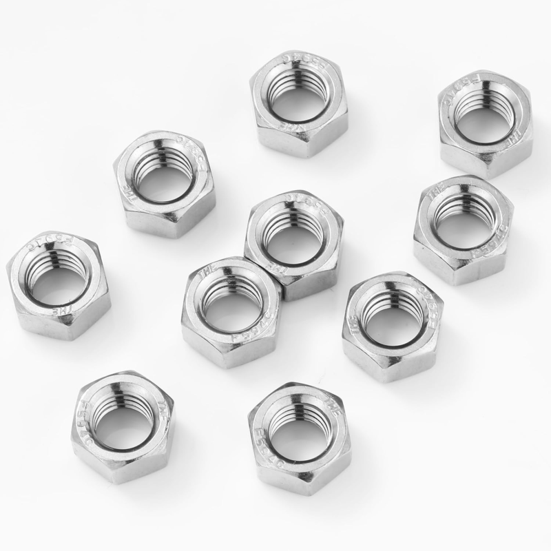 Bates Stainless Steel Hex Nuts 3/8-16, 50 Pack, Durable Hardware Fasteners