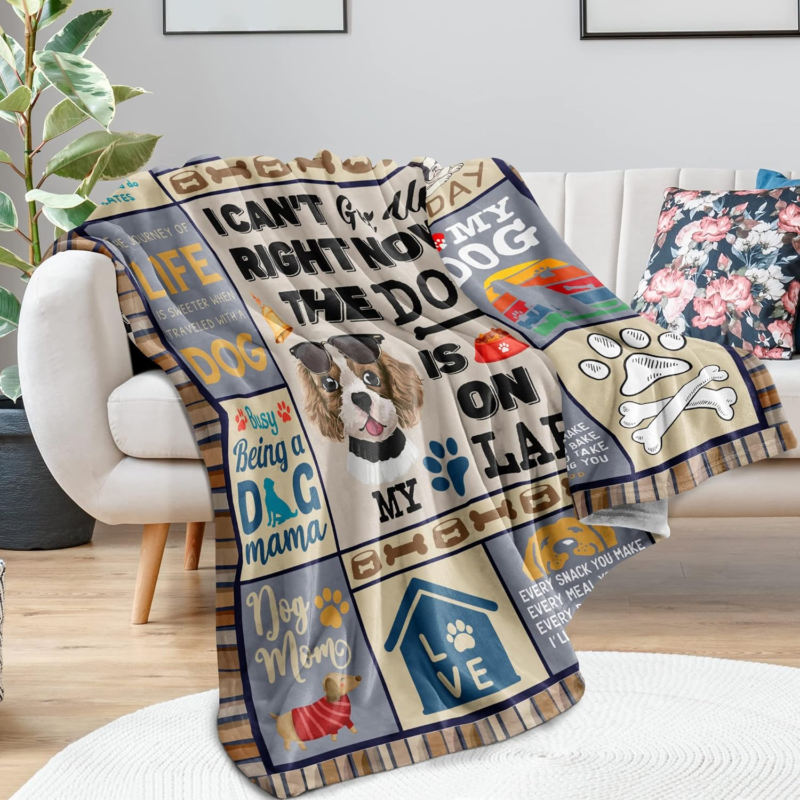  Dog Mom Throw Blanket - 50x60" Gift for Dog Lovers