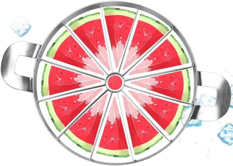 Stainless Steel Watermelon Slicer - 12 Slice Cutter, 9.8 in Diameter