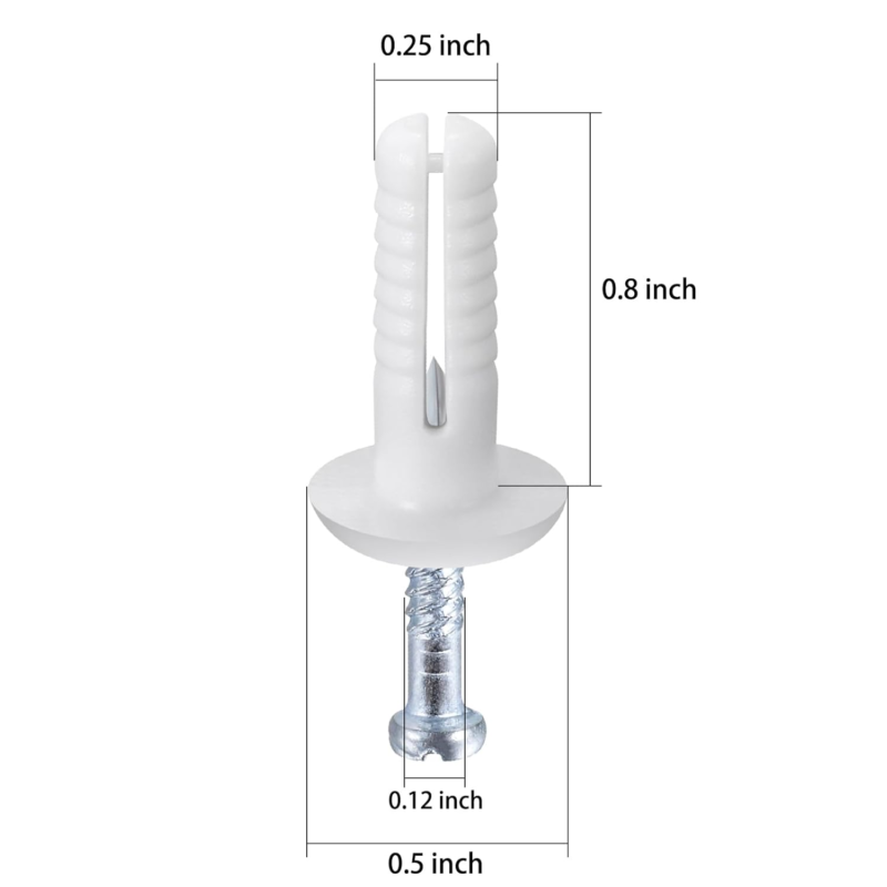 Plastic Hammer Drive Nail Anchors 1/4" x 3/4" (100 per Box)