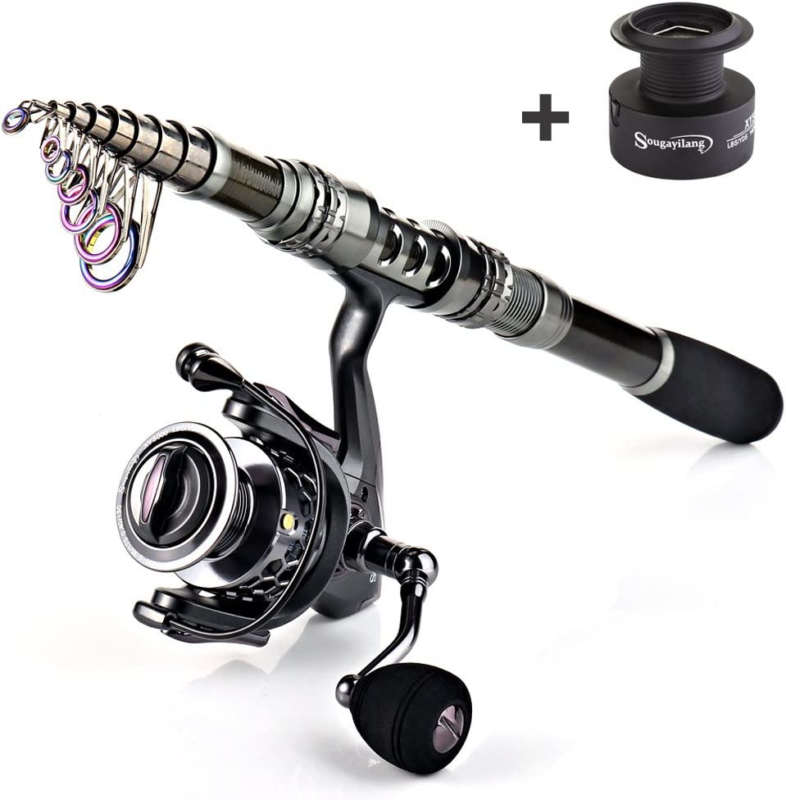 Fishing Rod Combo with Telescopic Fishing Pole Spinning Reel Fishing Carry Bag 