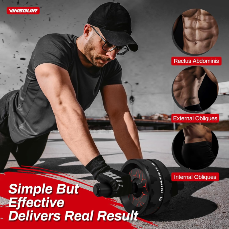 Ab Roller Wheel for Core Strength Training with Knee Pad Accessories