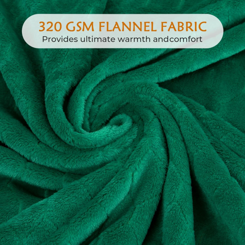 Super Soft Fleece Throw Blanket 50" x 60" - Emerald Green Cozy Plush