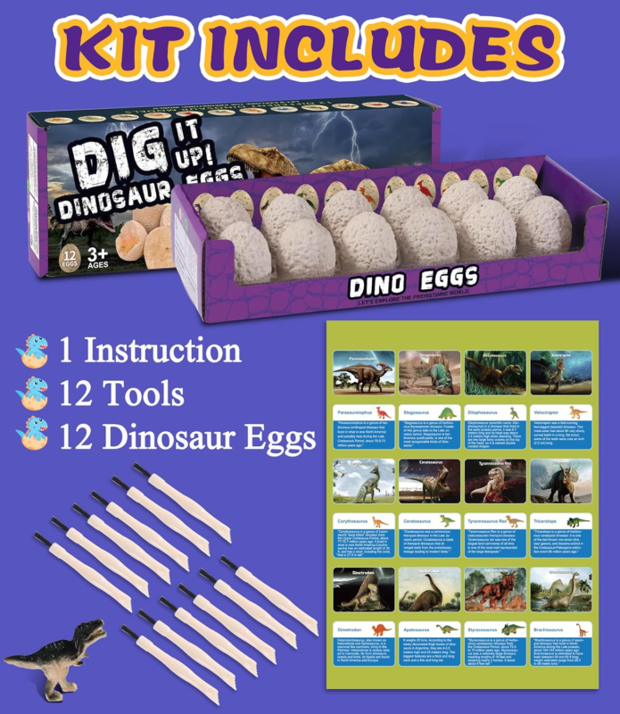 Dinosaur Egg Dig Kit: STEM Toys for Kids 3-10 | Excavation & Fun