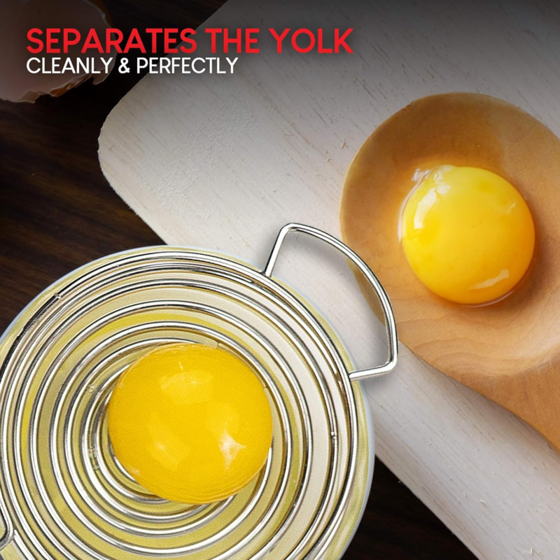 Stainless Steel Egg Separator with Long Handle - No Drip Yolk Extractor