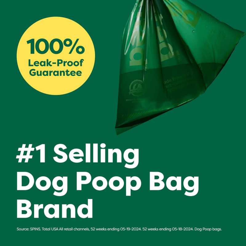 Lavender Scented Dog Poop Bags, 270 Count, Leak Proof Rolls