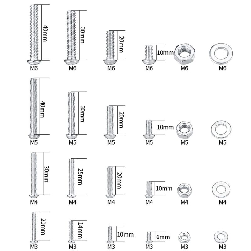 1080 Pcs Screws Bolts and Nuts Assortment Kit, Metric Machine Screws and Nuts an