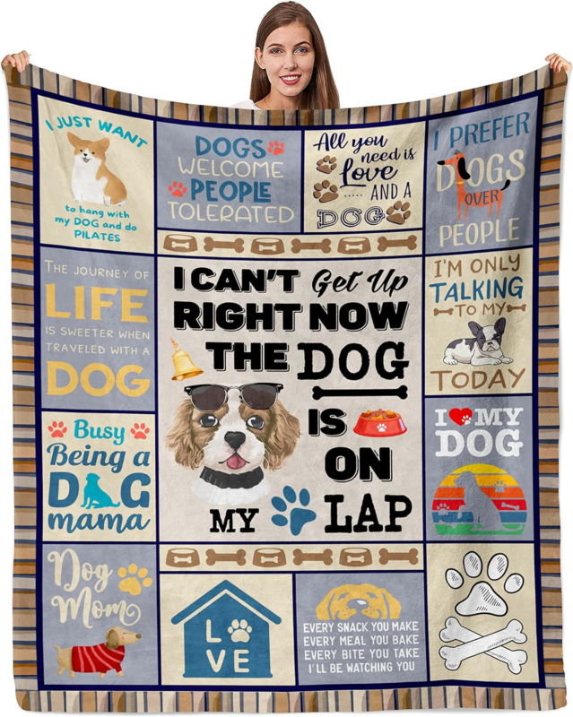  Dog Mom Throw Blanket - 50x60" Gift for Dog Lovers