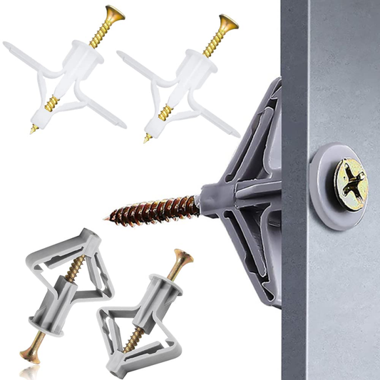 Drywall Anchor Kit Hollow Plasterboard Plugs Screws Butterfly Expansion 