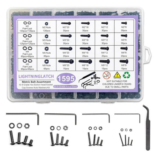 Metric Screw Assortment Kit - 1595 PCS 10.9 Grade Alloy Steel Nuts & Bolts