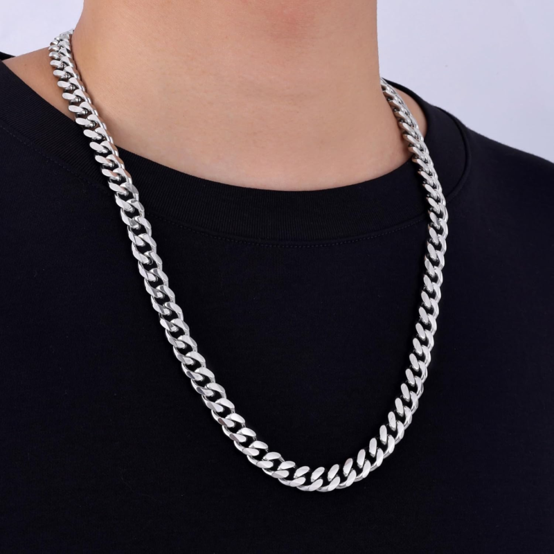 Men's 3.5mm Stainless Steel Cuban Link Chain Necklace, 24 Inch