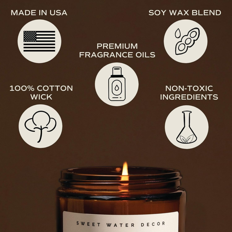 Soy Candle Hot Cider-Cinnamon-Cloves-Apple-Nutmeg Scented Candle Made in the USA