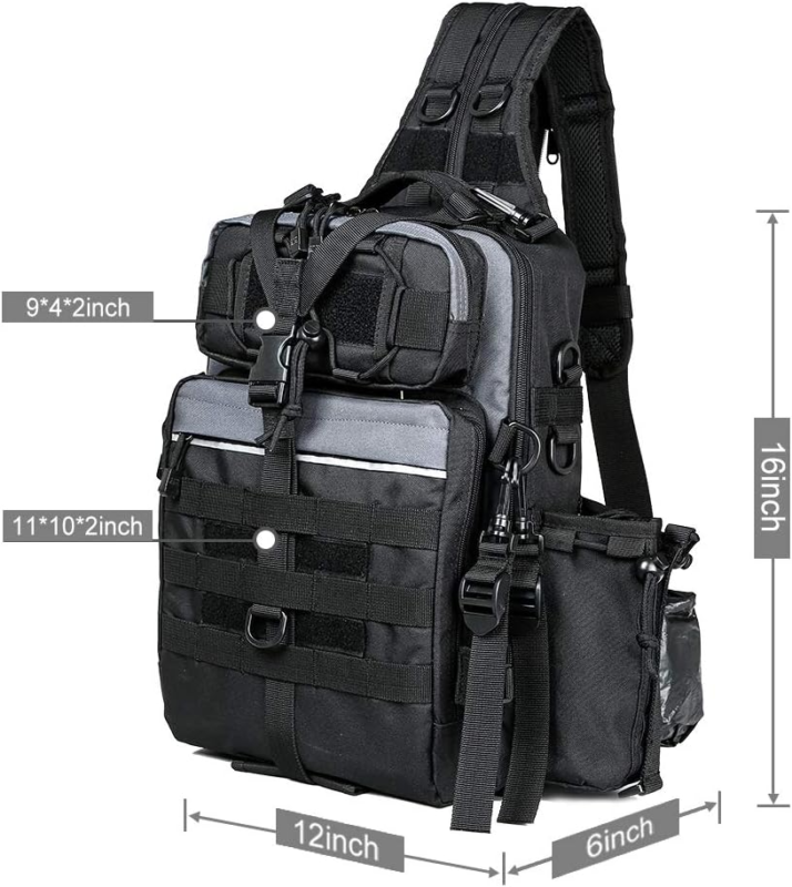 Fishing Backpack Tackle Gear Bag, with Rod Holder 