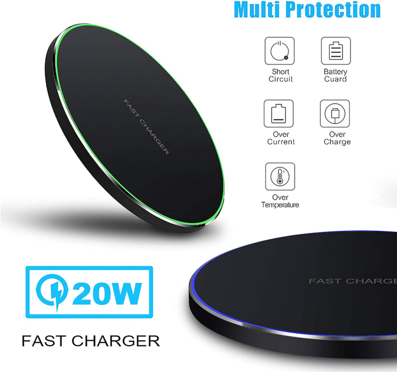 20W Fast Wireless Charging Pad for iPhone, Samsung, and Pixel Devices