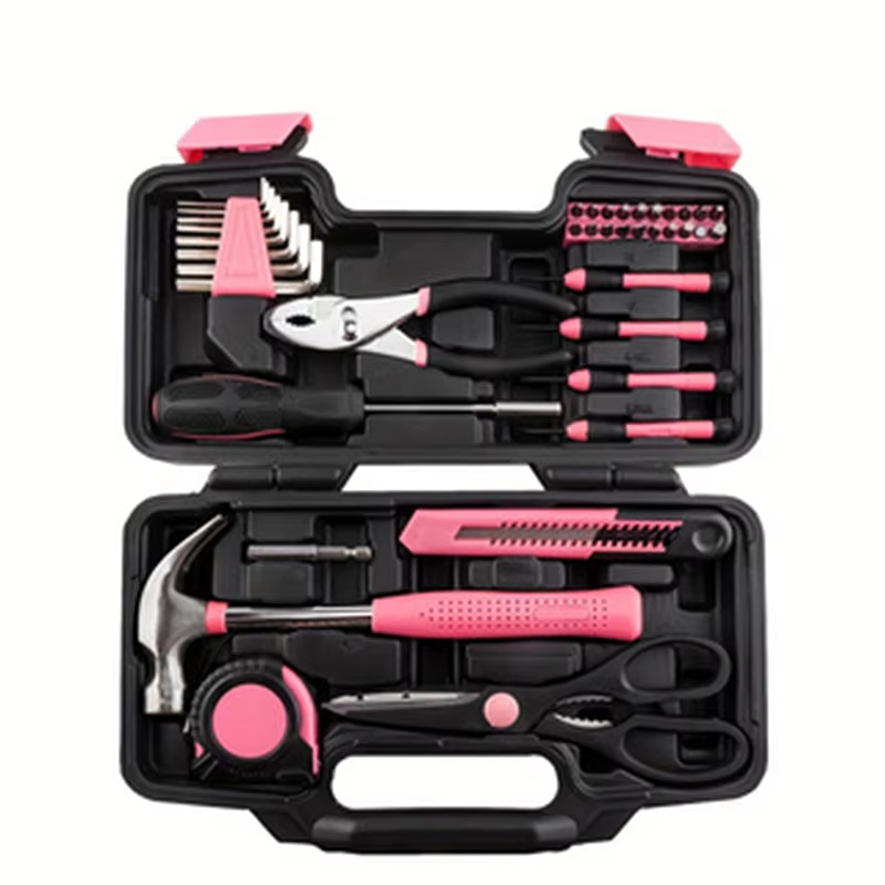 39-Piece Pink Tool Kit for Women - Essential Tools for Home and Office