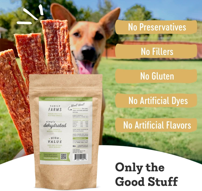 Natural Duck Treats for Dogs-100% Made from Humanely-Raised Ducks Made in USA