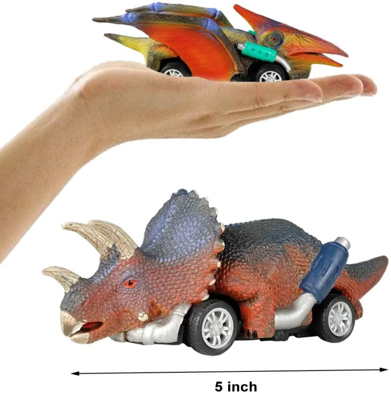 6-Pack Dinosaur Pull-Back Cars – Fun Dino Toy Set for Kids Ages 3+