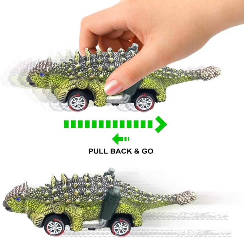 6-Pack Dinosaur Pull-Back Cars – Fun Dino Toy Set for Kids Ages 3+