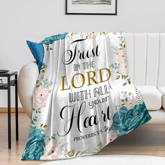  Bible Verse Scripture Prayer Throw Blanket Soft Flannel Healing Blanket 50"X40"