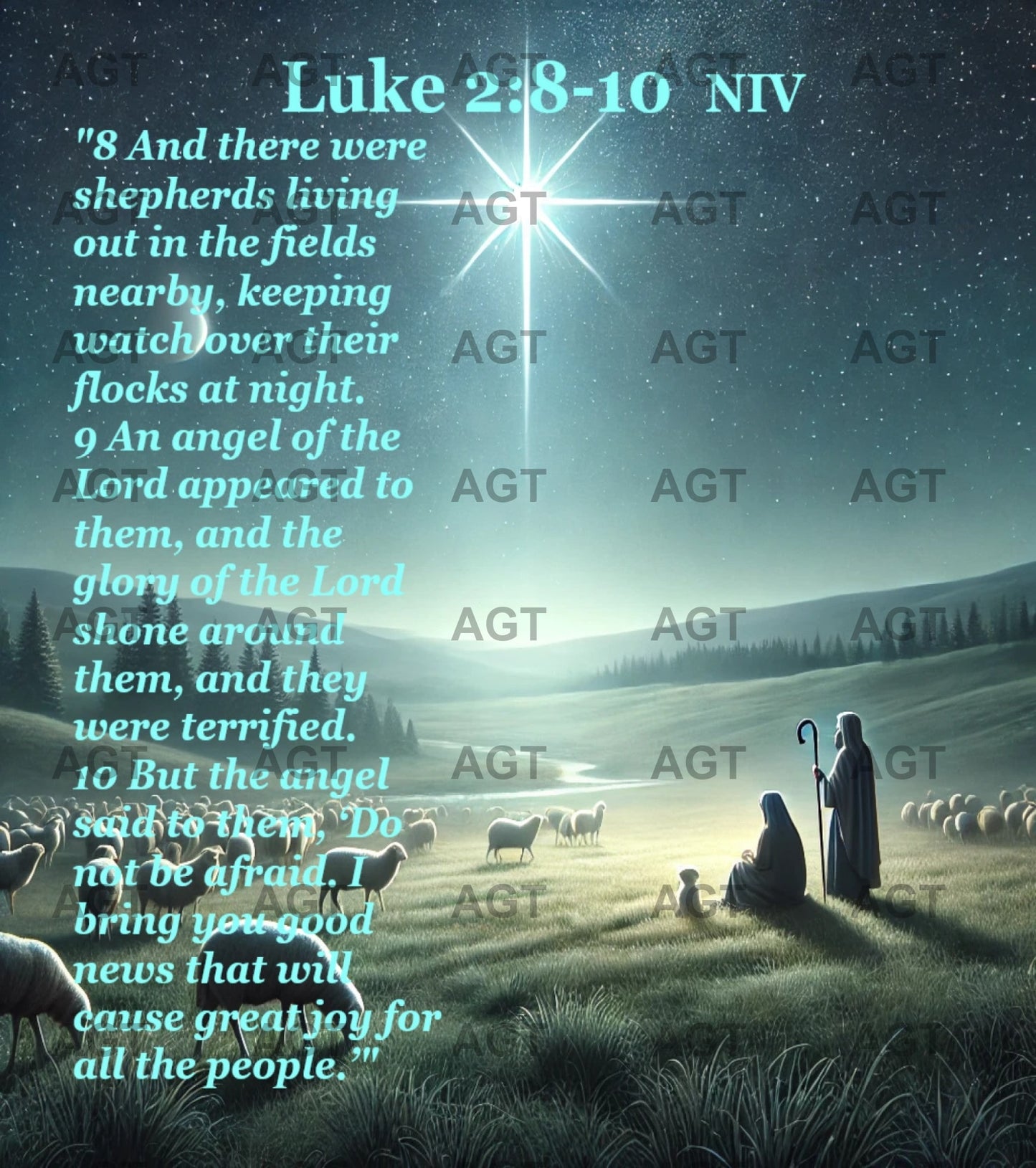 Luke 2:8-10 (NIV) Poster