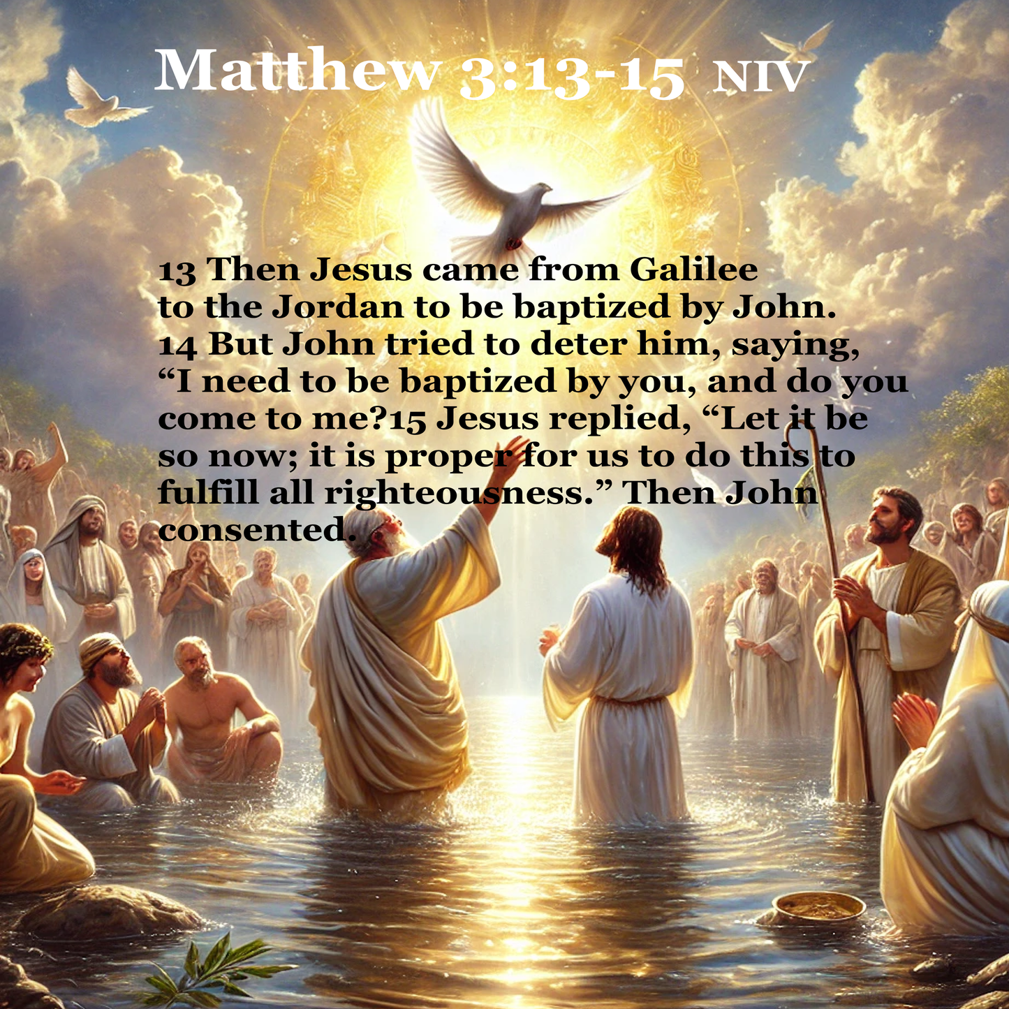 The Baptism of Jesus by John the Baptist – Matthew 3:13 Poster