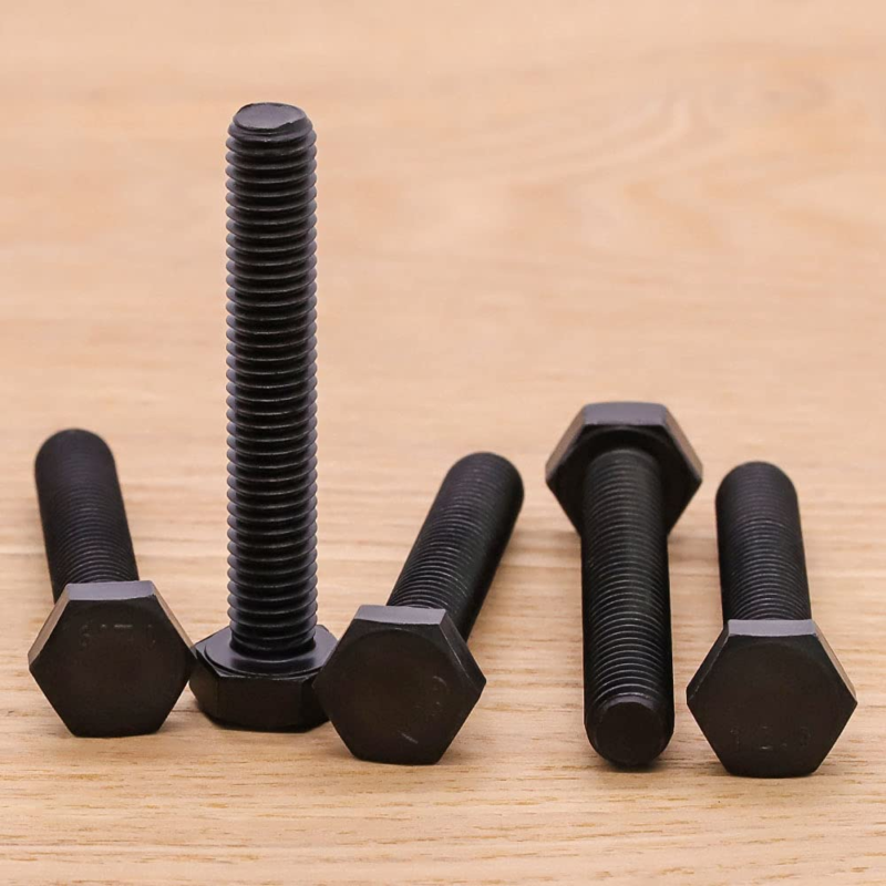 M10-1.5 X 25Mm Hex Bolts, 12.9 Grade Alloy Steel, Black Oxide Finish, 10 PCS