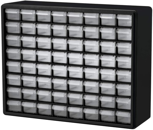 64 Drawer Plastic Storage Hardware and Craft Cabinet, 20" x 6-3/8" x 15-13/16"