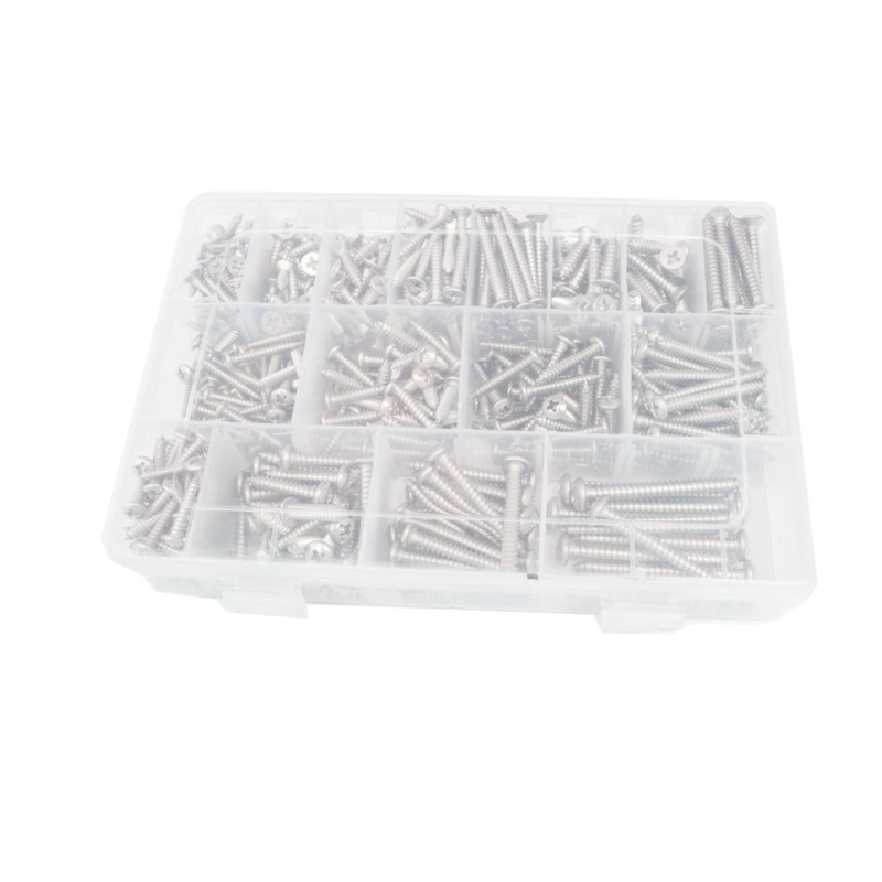 560Pcs Self Tapping Screws Assortment Set, 6#8#10#12# 304 Stainless Steel Sheet 