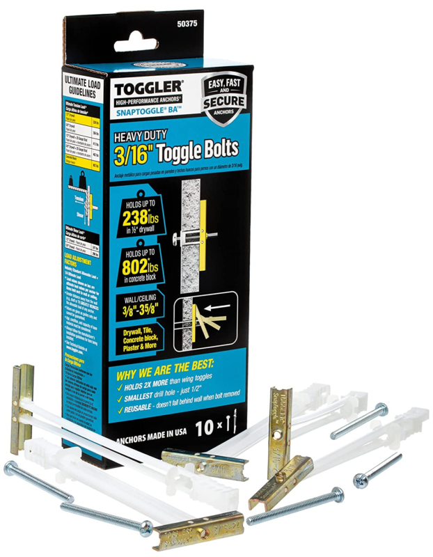 TOGGLER SNAPTOGGLE BA Toggle Anchor with Bolts, Zinc-Plated Steel Channel, Made 