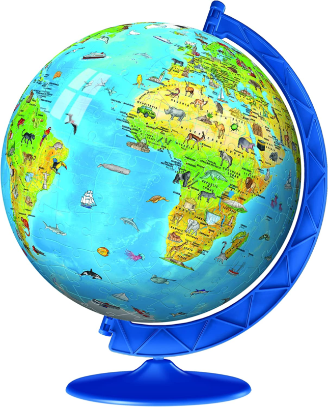 Children's World Globe 180 Piece 3D Jigsaw Puzzle for Kids and Adults 