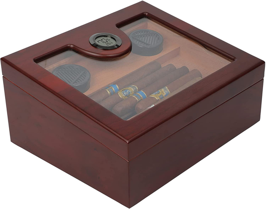 Humidor Cigar Box Top Display, Cigar Humidor with 3 Humidifiers